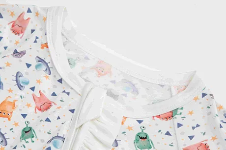 Bamboo Baby Jumpsuit with Monster Print